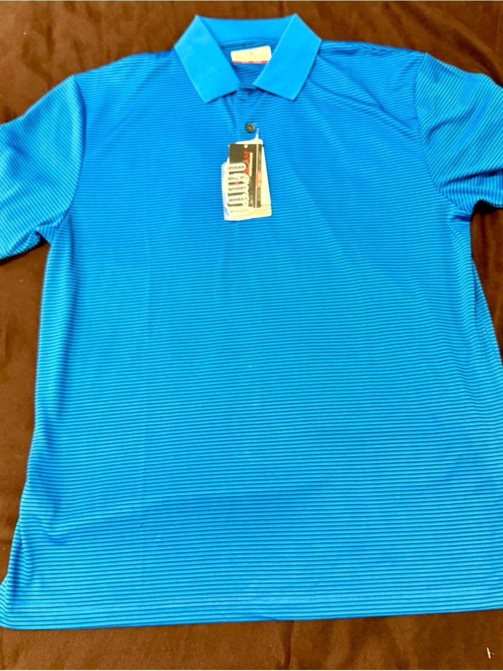 Grand Slam Bright Blue Striped Polo